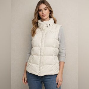 Eddie Bauer EB700 Goose Down Puffer Vest Jacket White